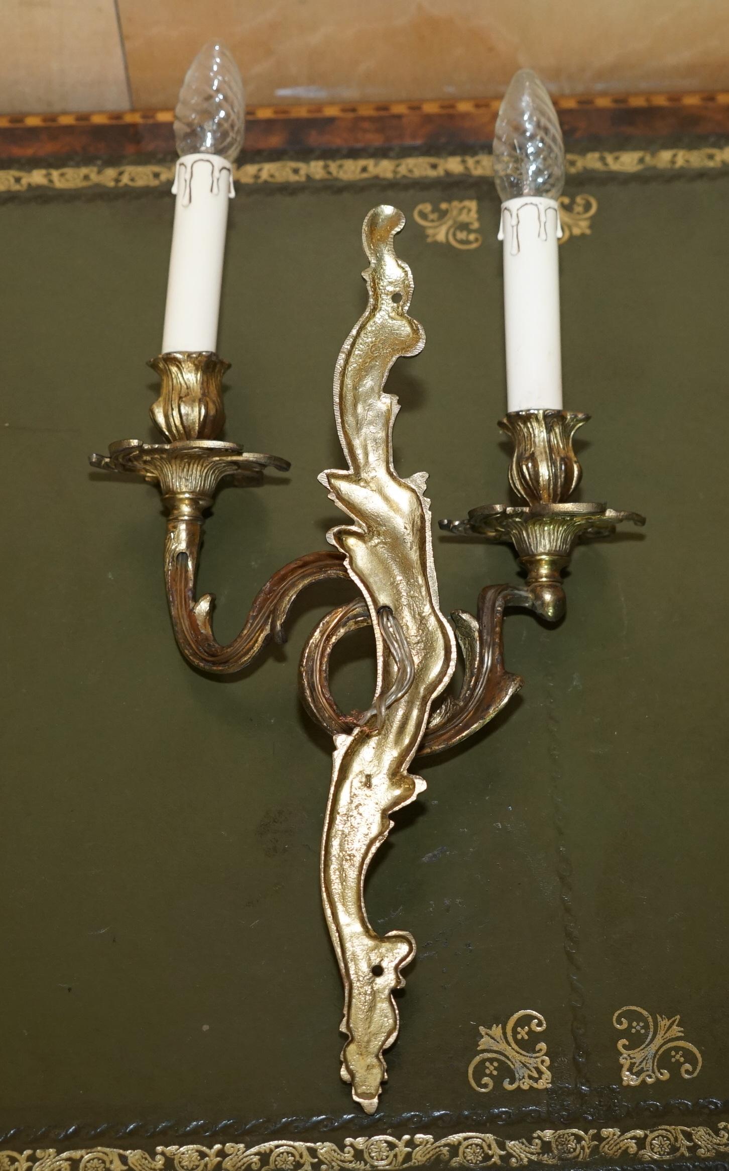 Grande paire d'étonnantes lampes à baldaquin françaises antiques des années 1920 en vente 12