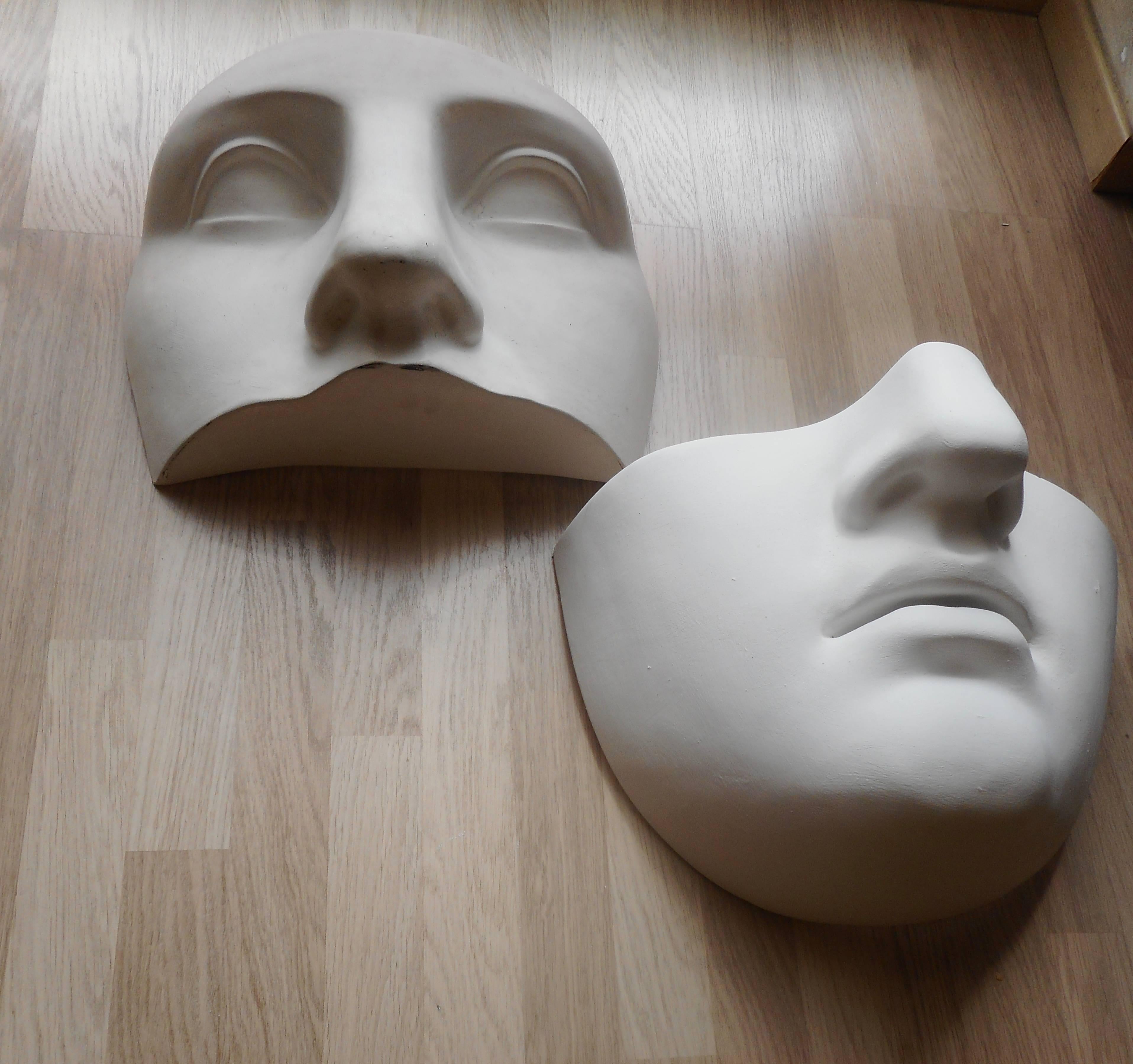 Large Pair of Surrealist Plaster Wall Lights, France, 1940 In Excellent Condition In Brussels, BE