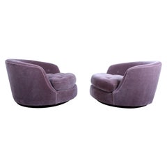 Large Pair of Swivel Chairs Designed by Milo Baughman