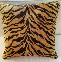 Large Pair of Tiger Print Cushions