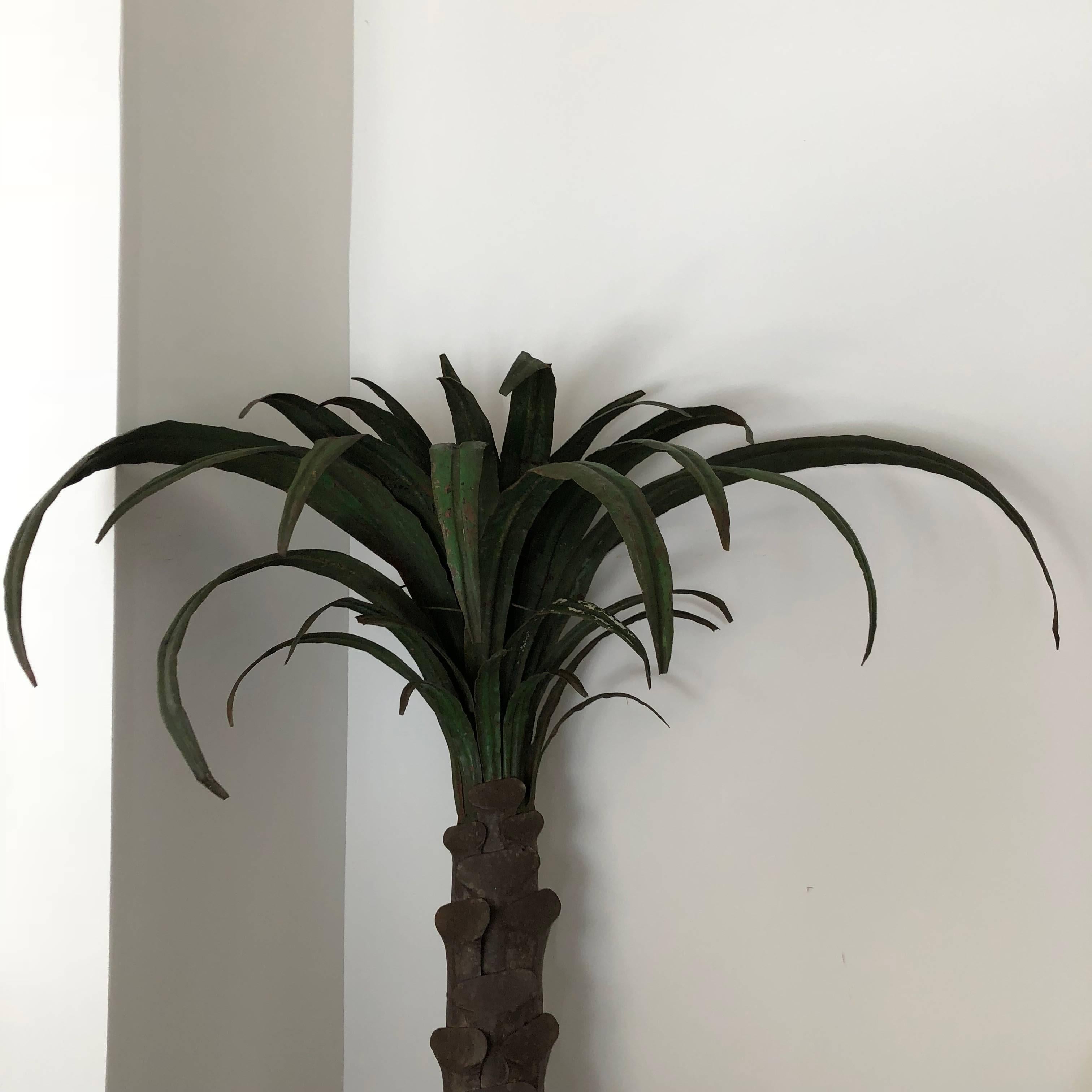 Large Pair of Tole Painted Palm Trees 4