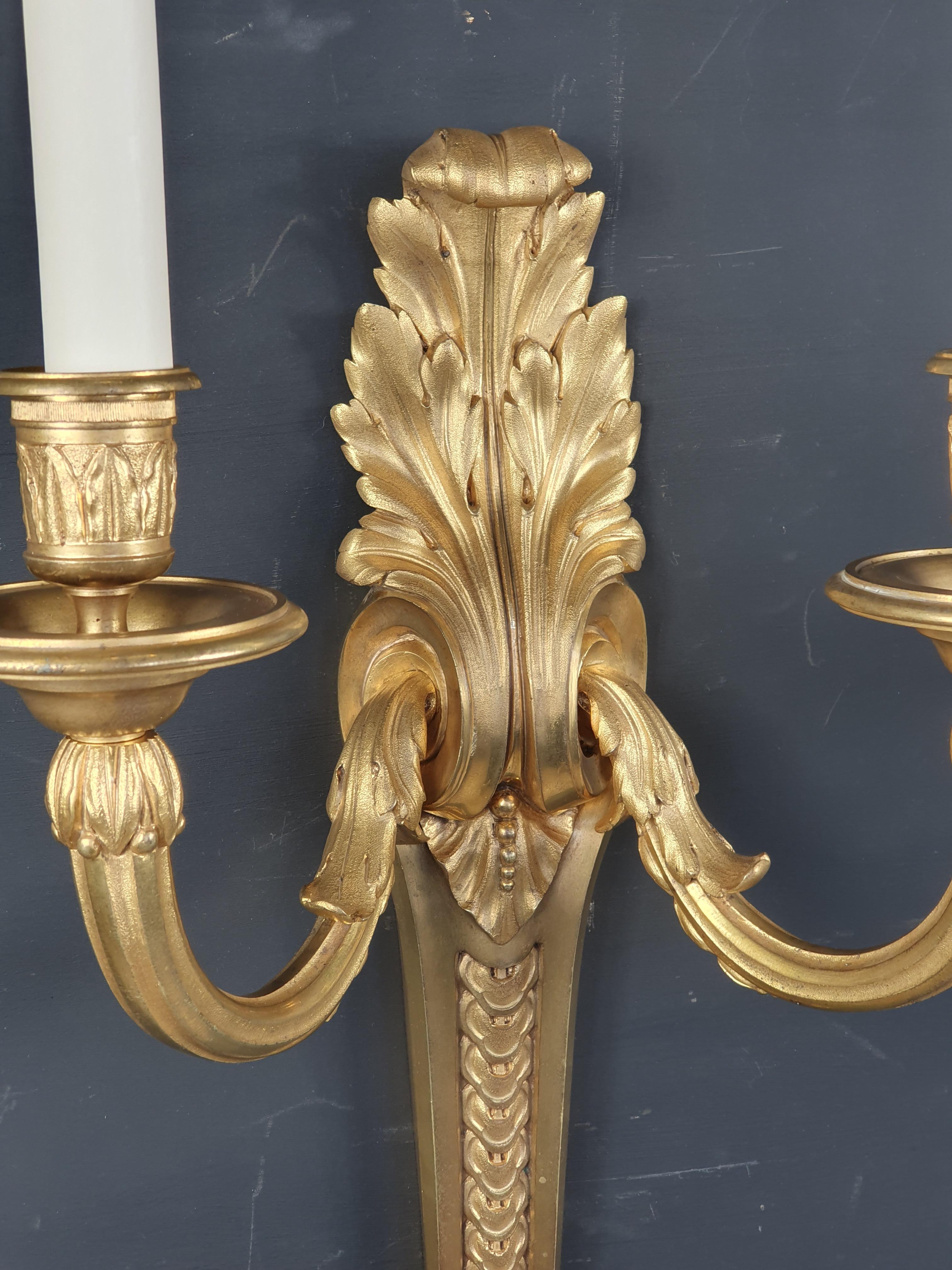 Louis XVI Large Pair of Transition Style Sconces 