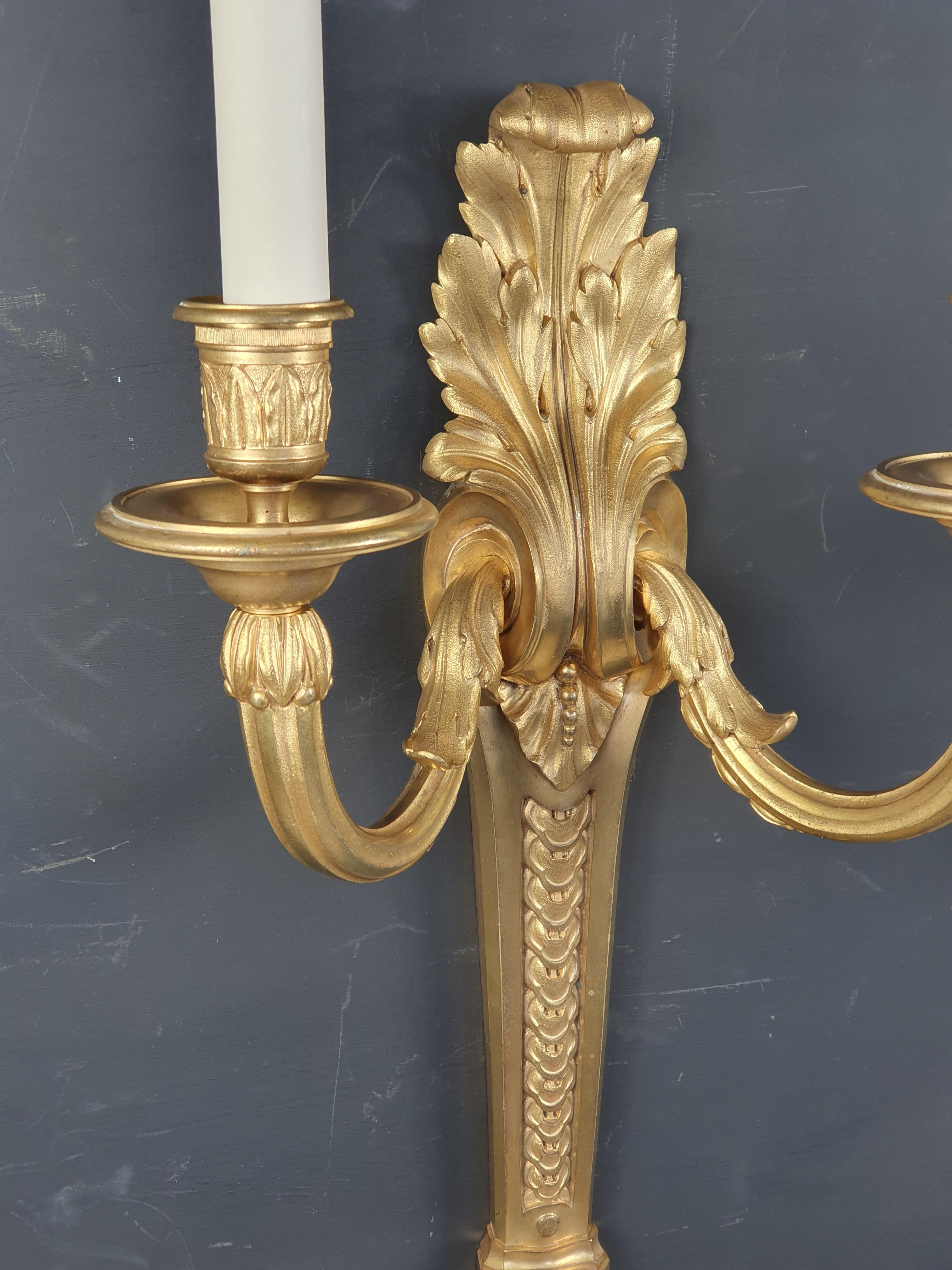Large Pair of Transition Style Sconces  In Good Condition In BARSAC, FR