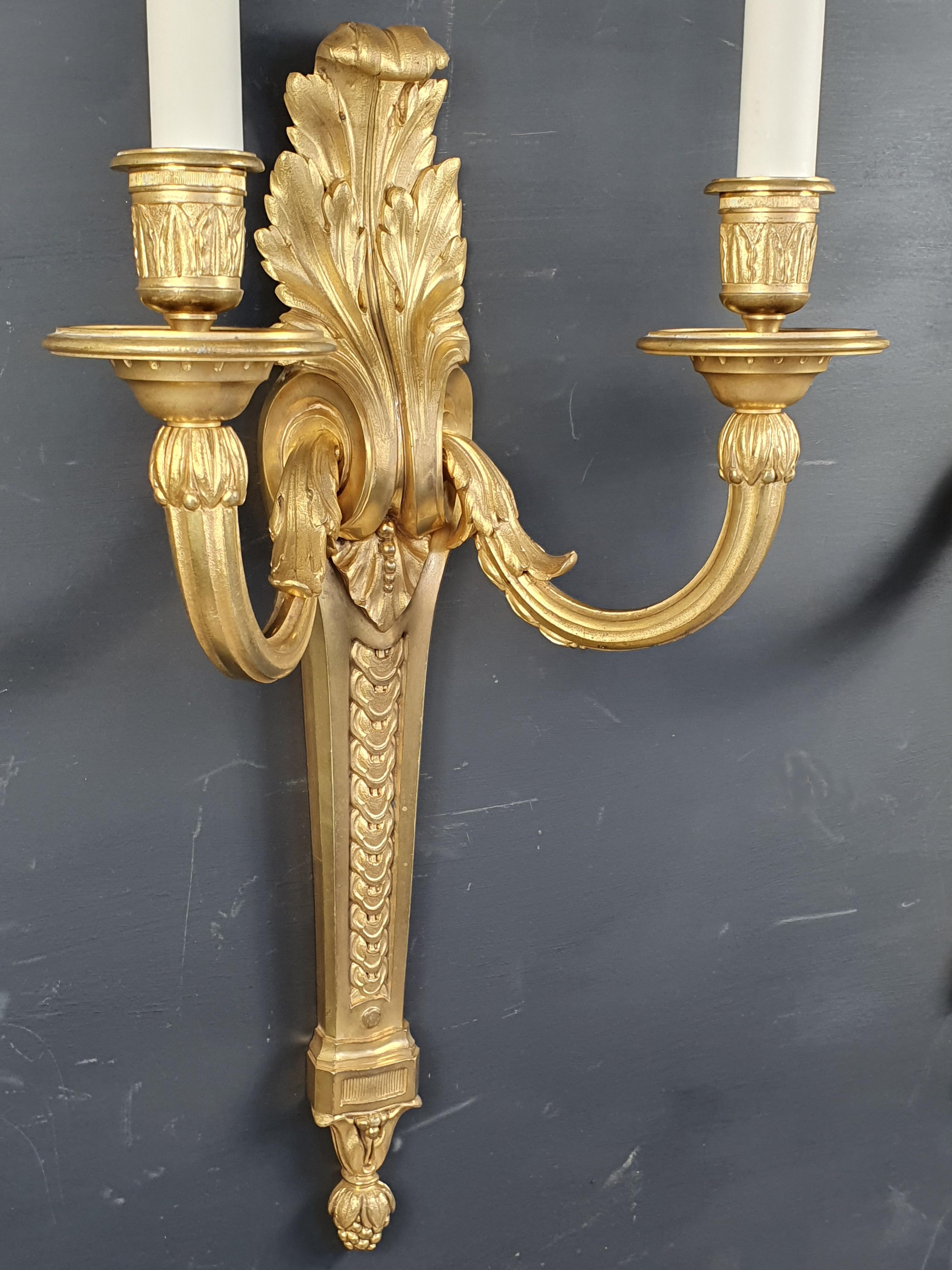 19th Century Large Pair of Transition Style Sconces 