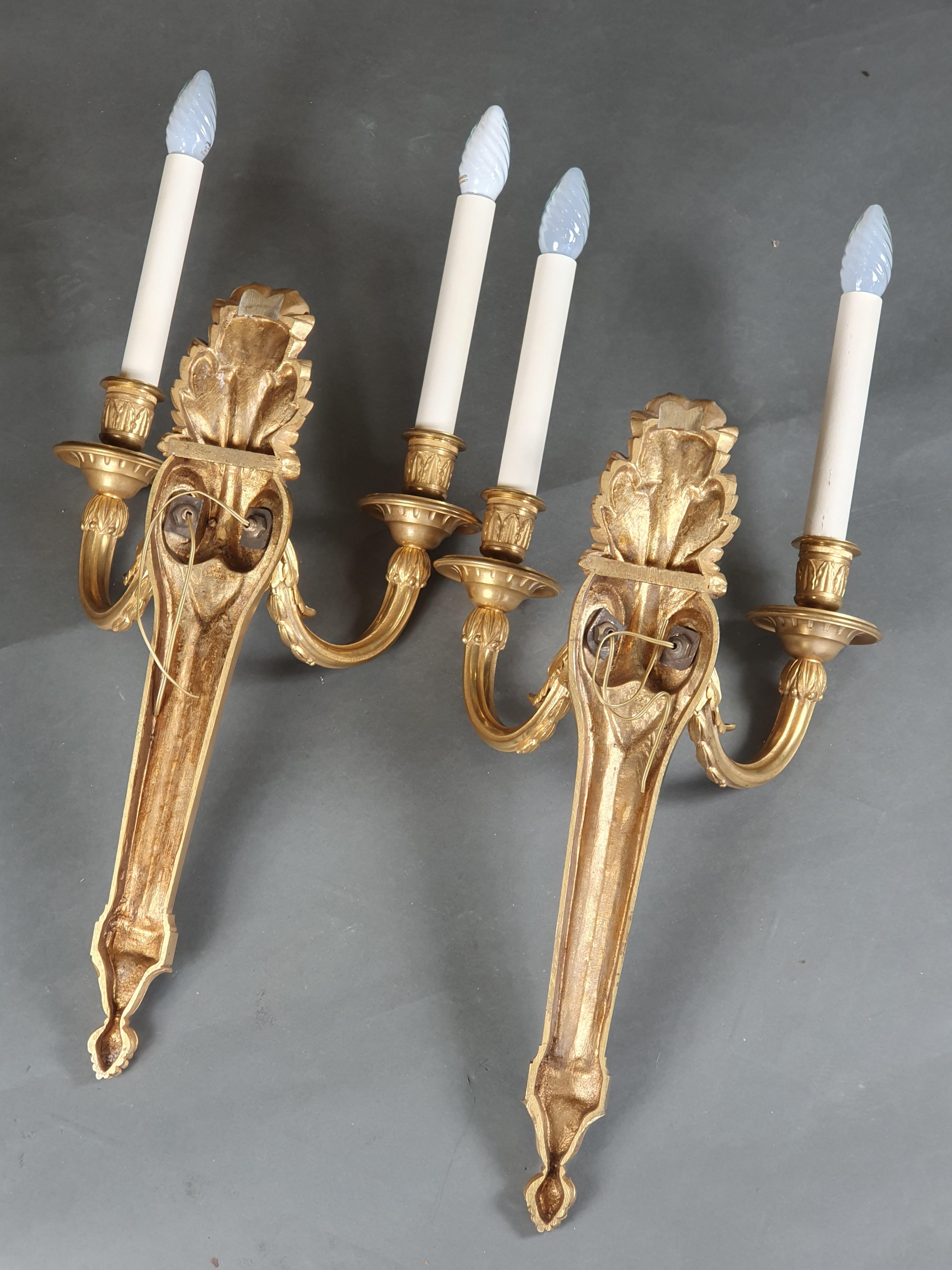 Large Pair of Transition Style Sconces  1