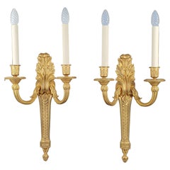 Large Pair of Transition Style Sconces 