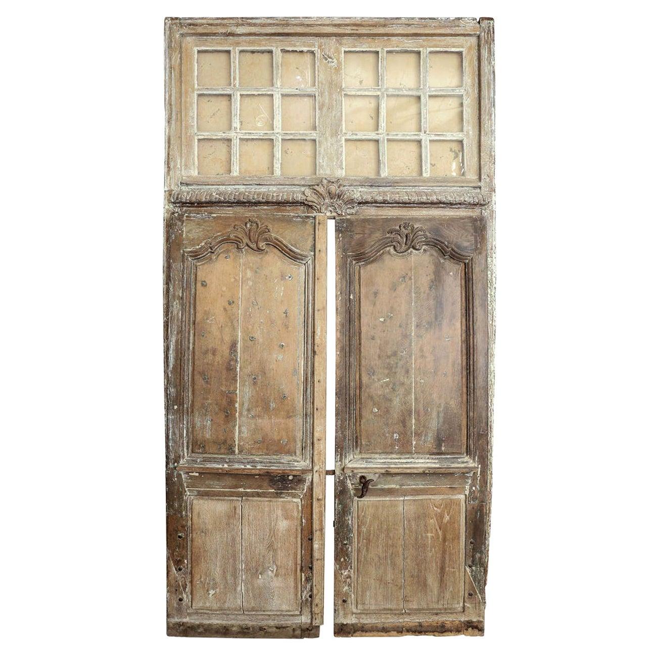 Large Pair of Transomed Louis XV Doors For Sale