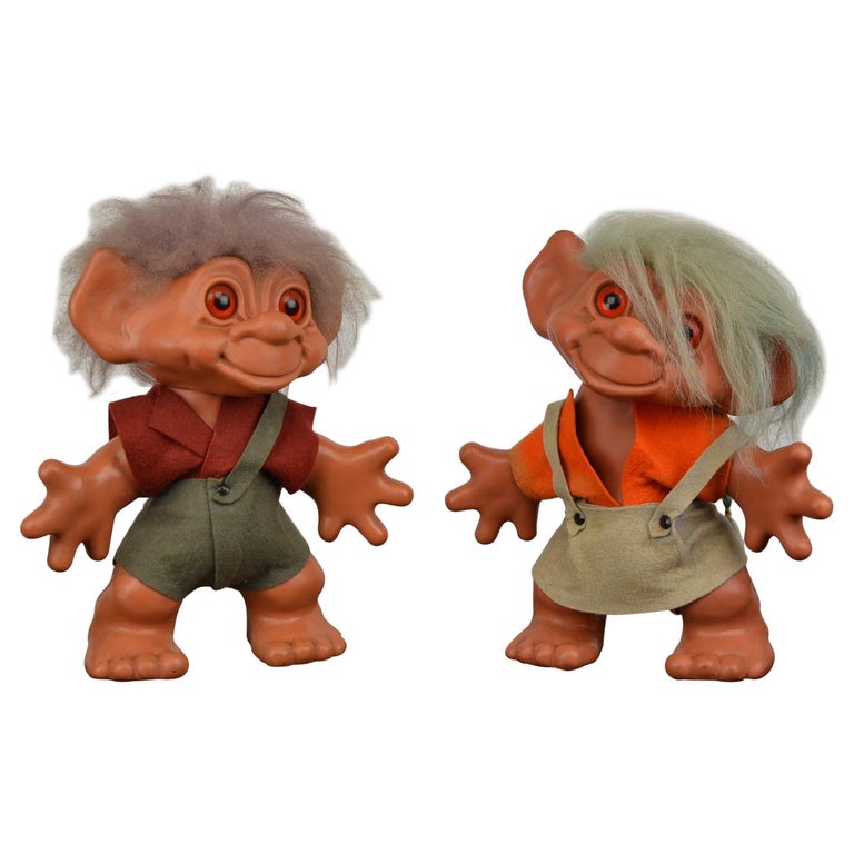 Large pair of Troll Dolls by Dam Things Establishment, 1964 at 1stDibs