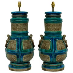 Large Pair of Ugo Zaccagnini Lamps