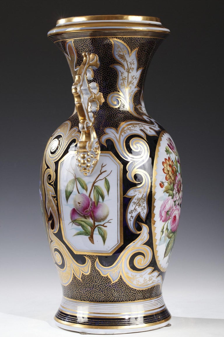 Large Pair of Valentine Porcelain Vases For Sale at 1stdibs