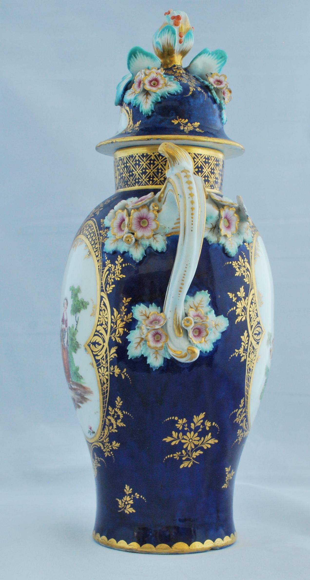 Rococo Large Pair of Vases, Derby Porcelain Works, circa 1765