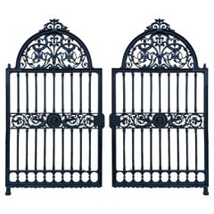  Large Pair Of Victorian Cast Iron Drive Way Gates By Yates Haywood & Co England