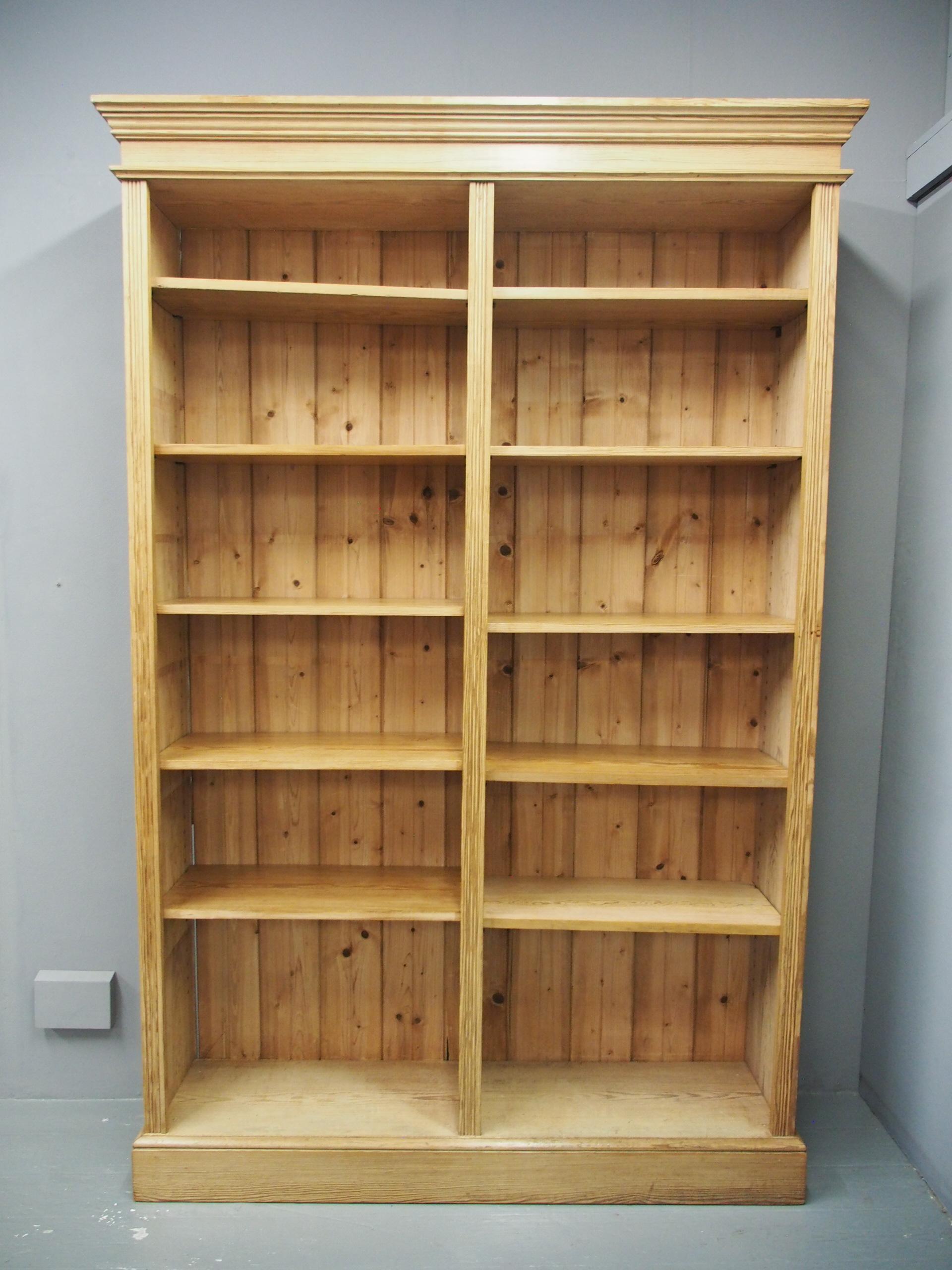 19th Century Large Pair of Victorian Pitch Pine Open Bookcases For Sale