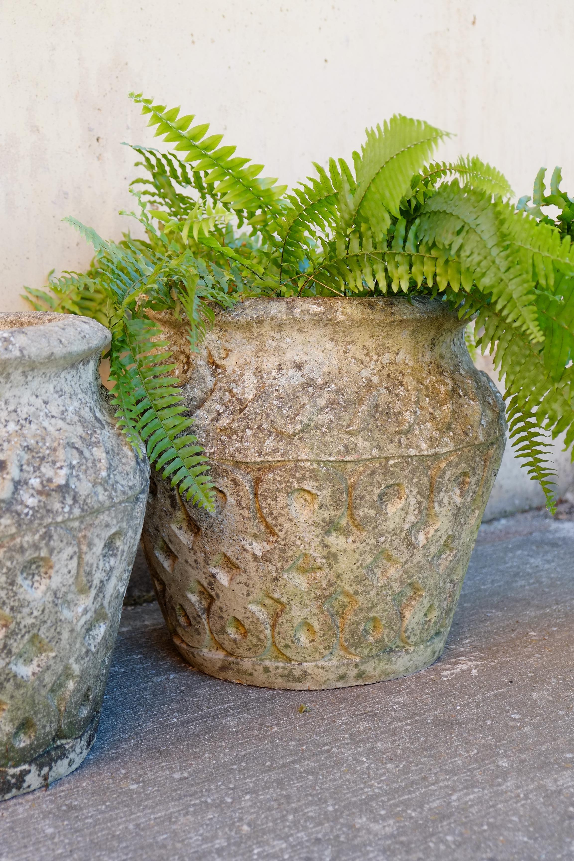 Art Deco Large pair of vintage Cotswold planters with lovely patina