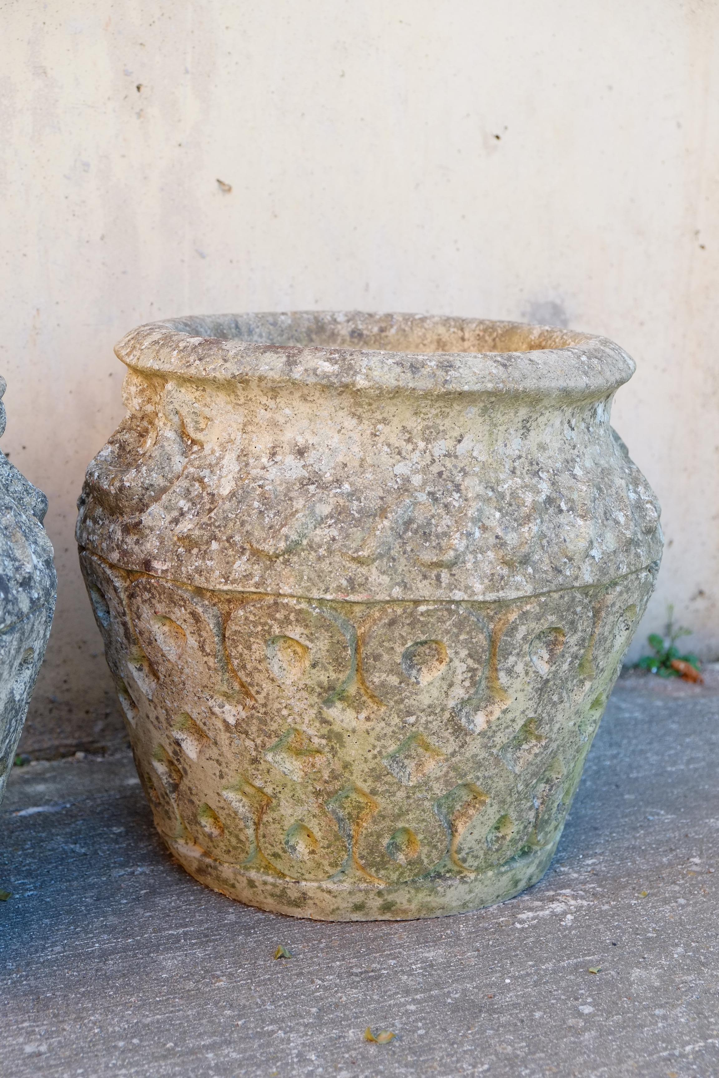 20th Century Large pair of vintage Cotswold planters with lovely patina