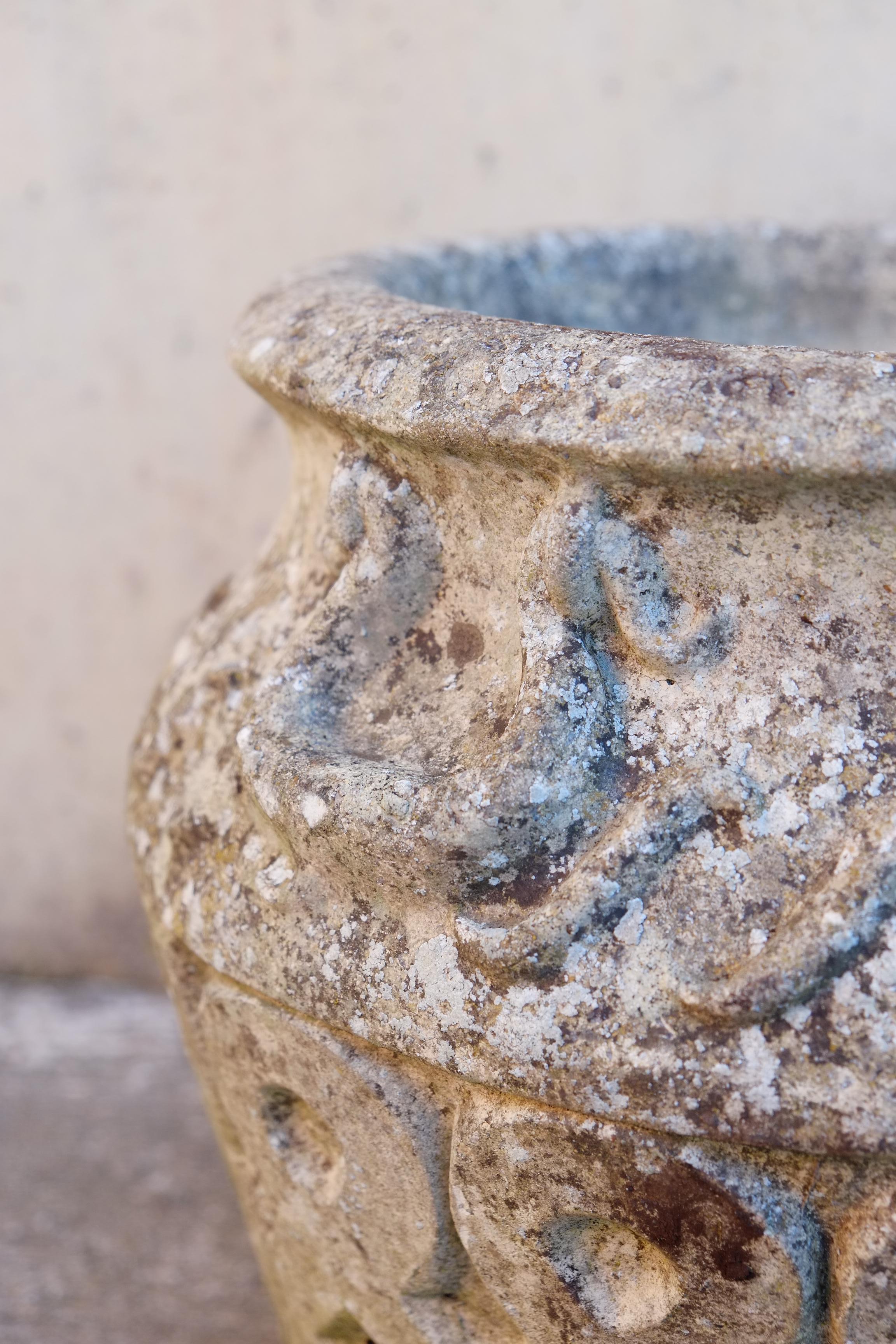 Large pair of vintage Cotswold planters with lovely patina 1