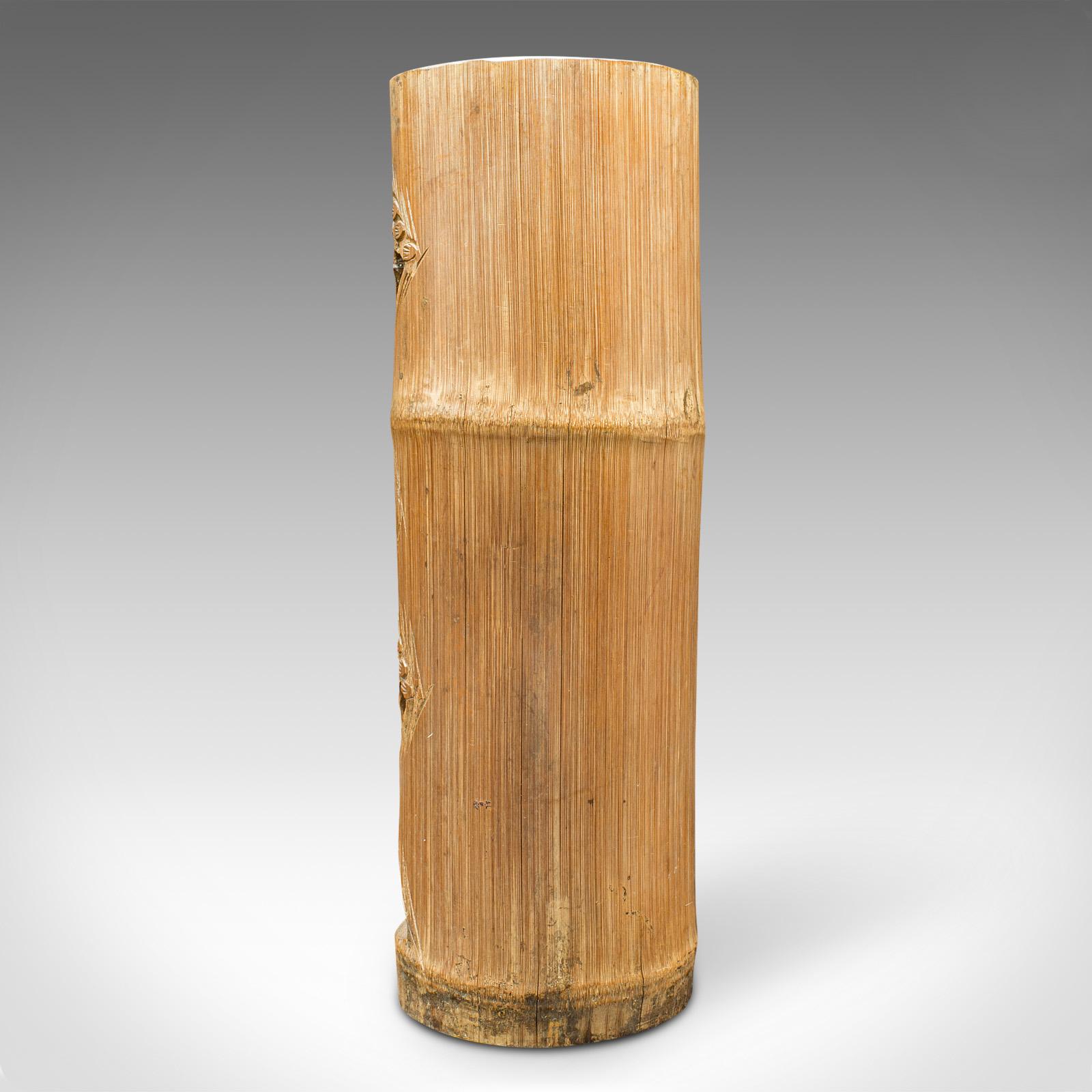 Grande coppia di vasi di fiori secchi d'epoca, cinese, bambù, Bitong, vaso a spazzola, 1930 in vendita 2