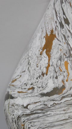 Large Pair of Vintage Faux Marble Ceramic Lamps by Tye of California, Los Angele