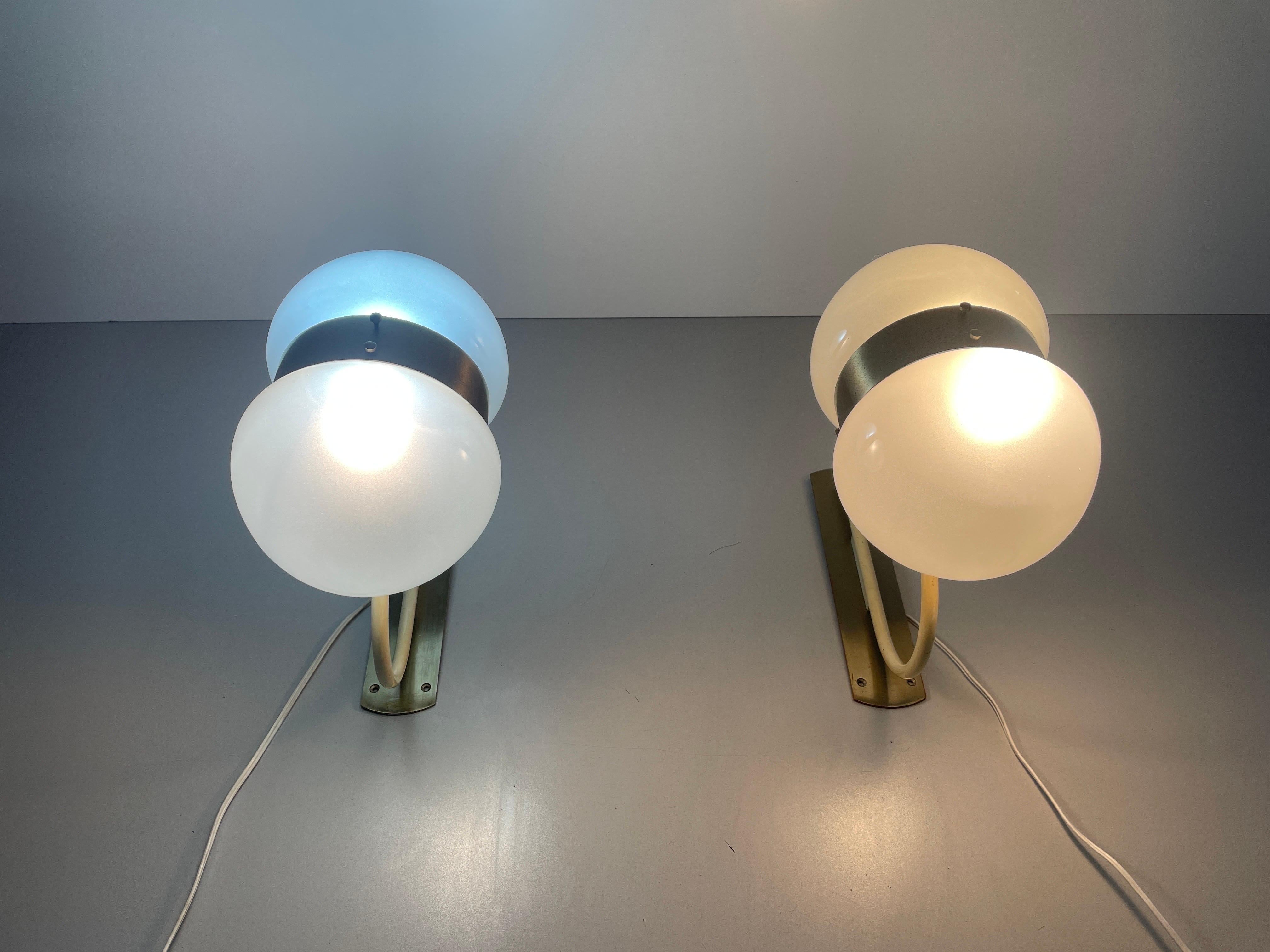Large Pair of Wall Lamps by Sergio Mazza for Artemide, 1960s, Italy For Sale 8