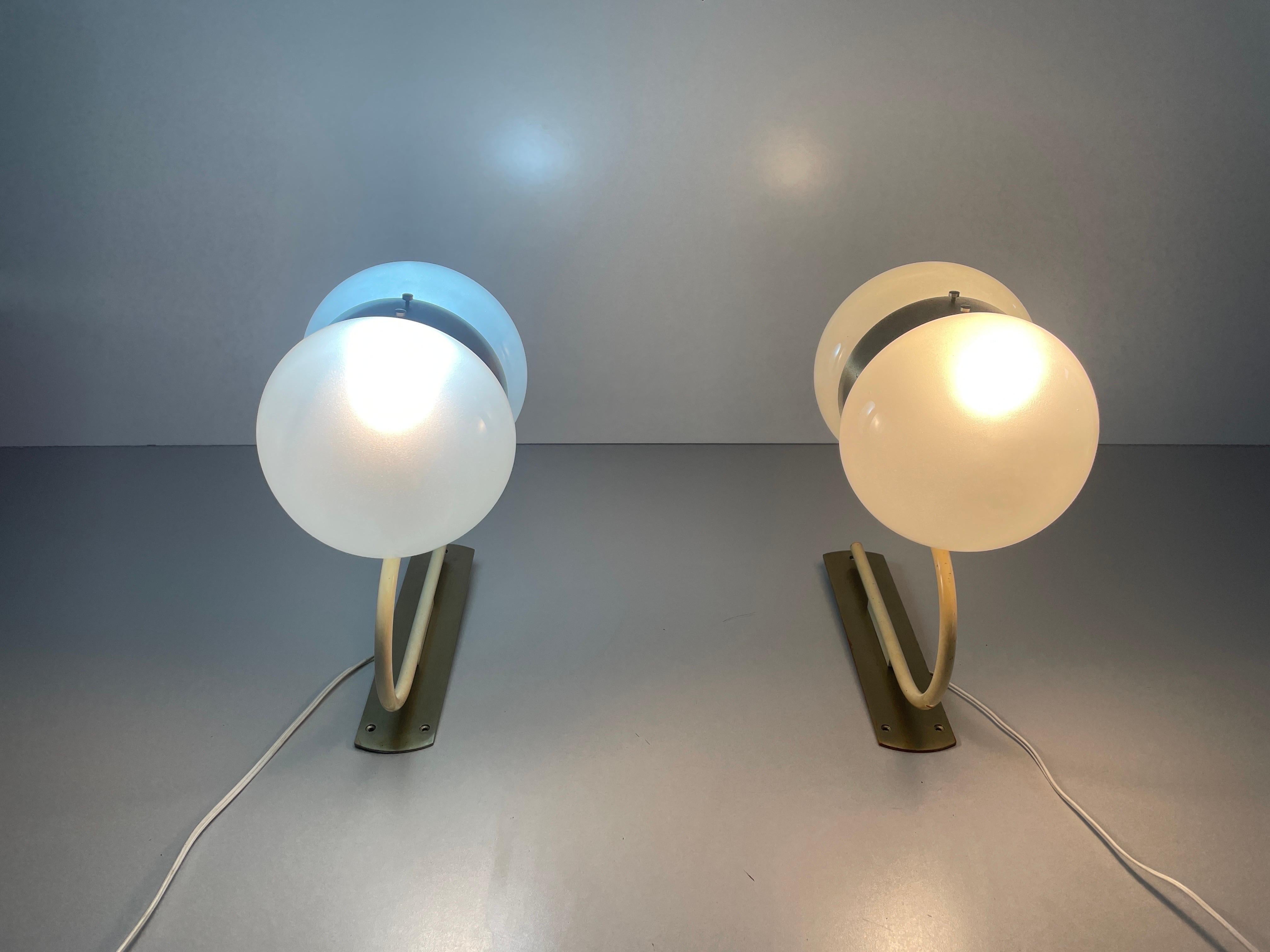Large Pair of Wall Lamps by Sergio Mazza for Artemide, 1960s, Italy For Sale 9