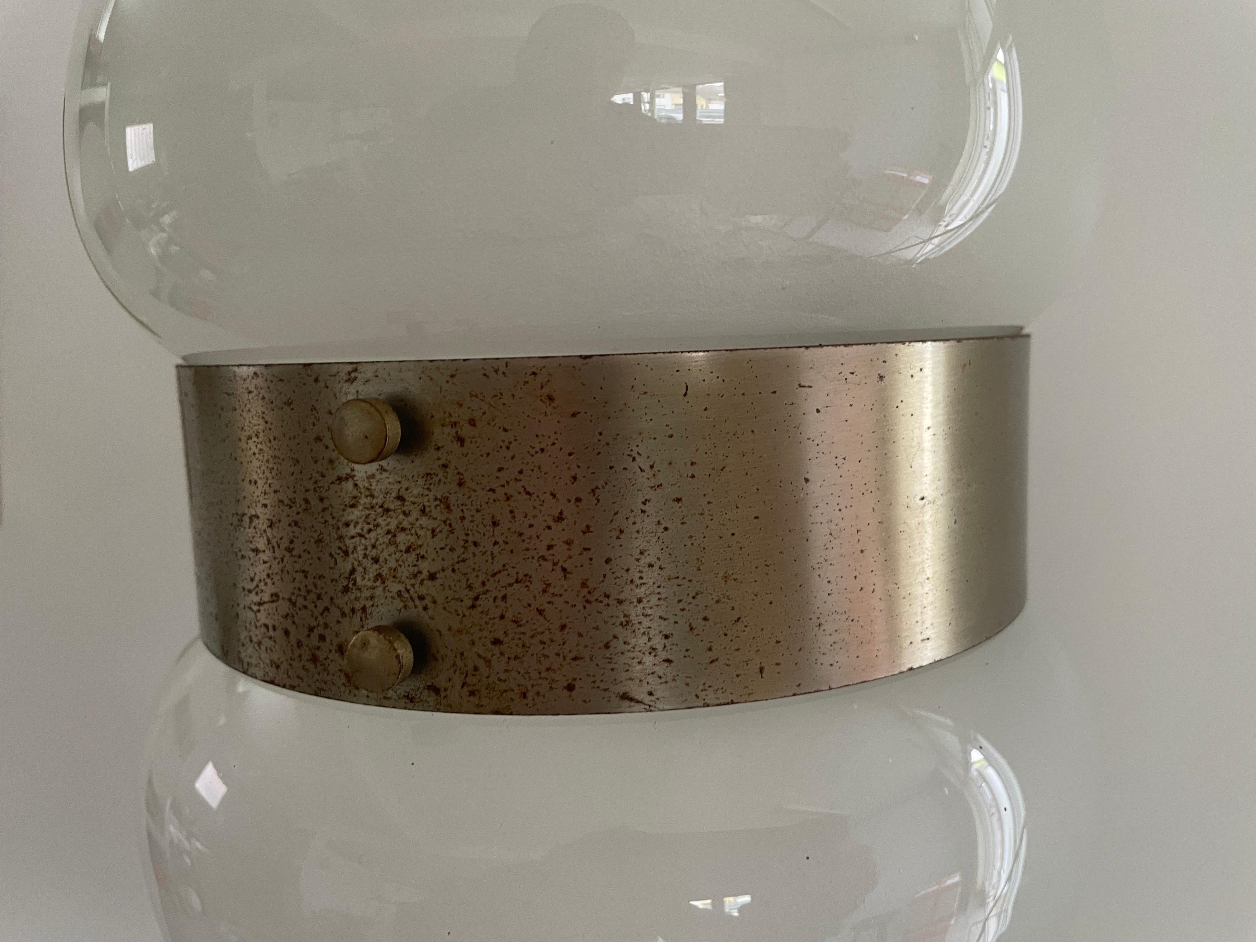 Metal Large Pair of Wall Lamps by Sergio Mazza for Artemide, 1960s, Italy For Sale