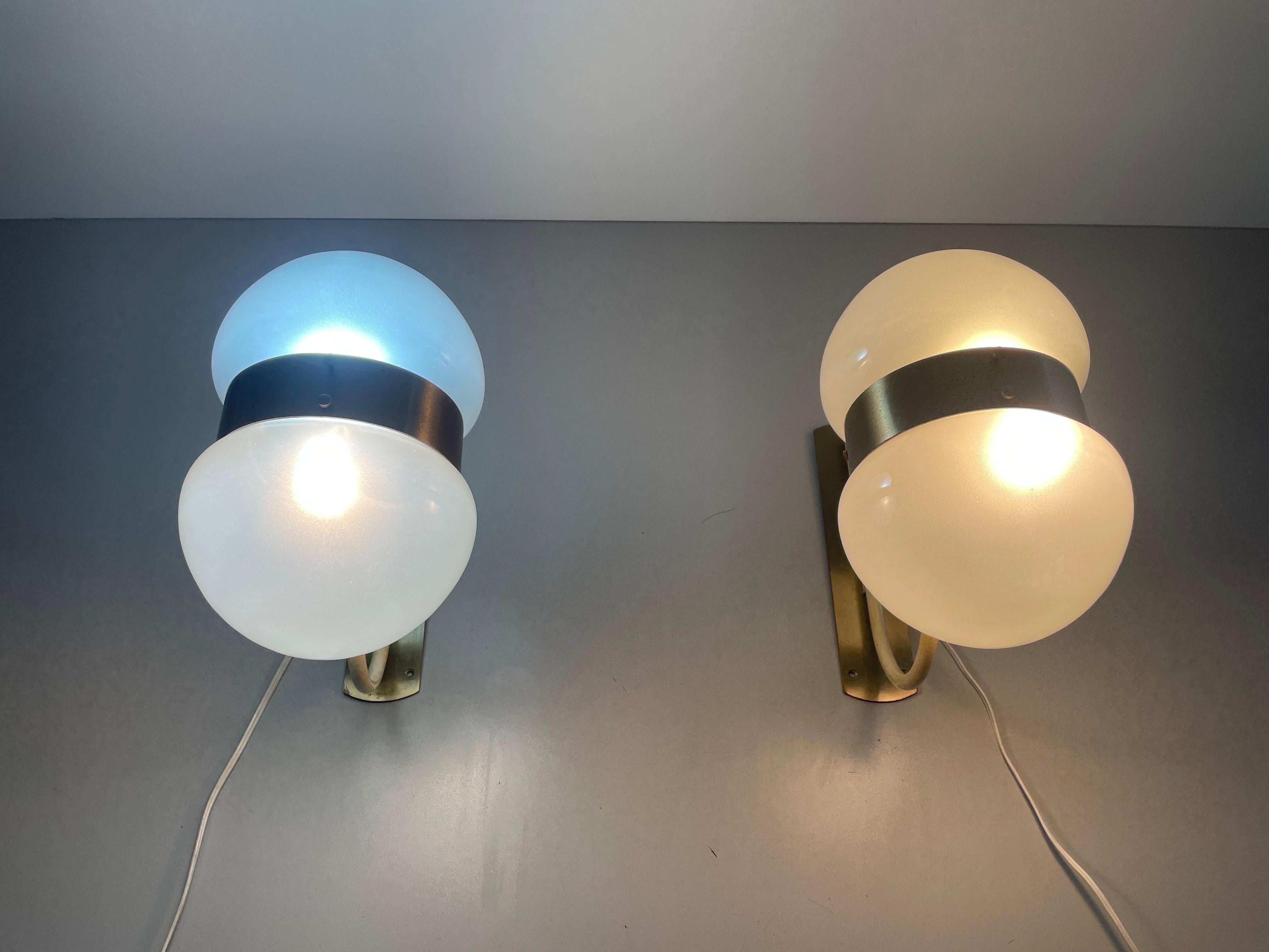 Large Pair of Wall Lamps by Sergio Mazza for Artemide, 1960s, Italy For Sale 2