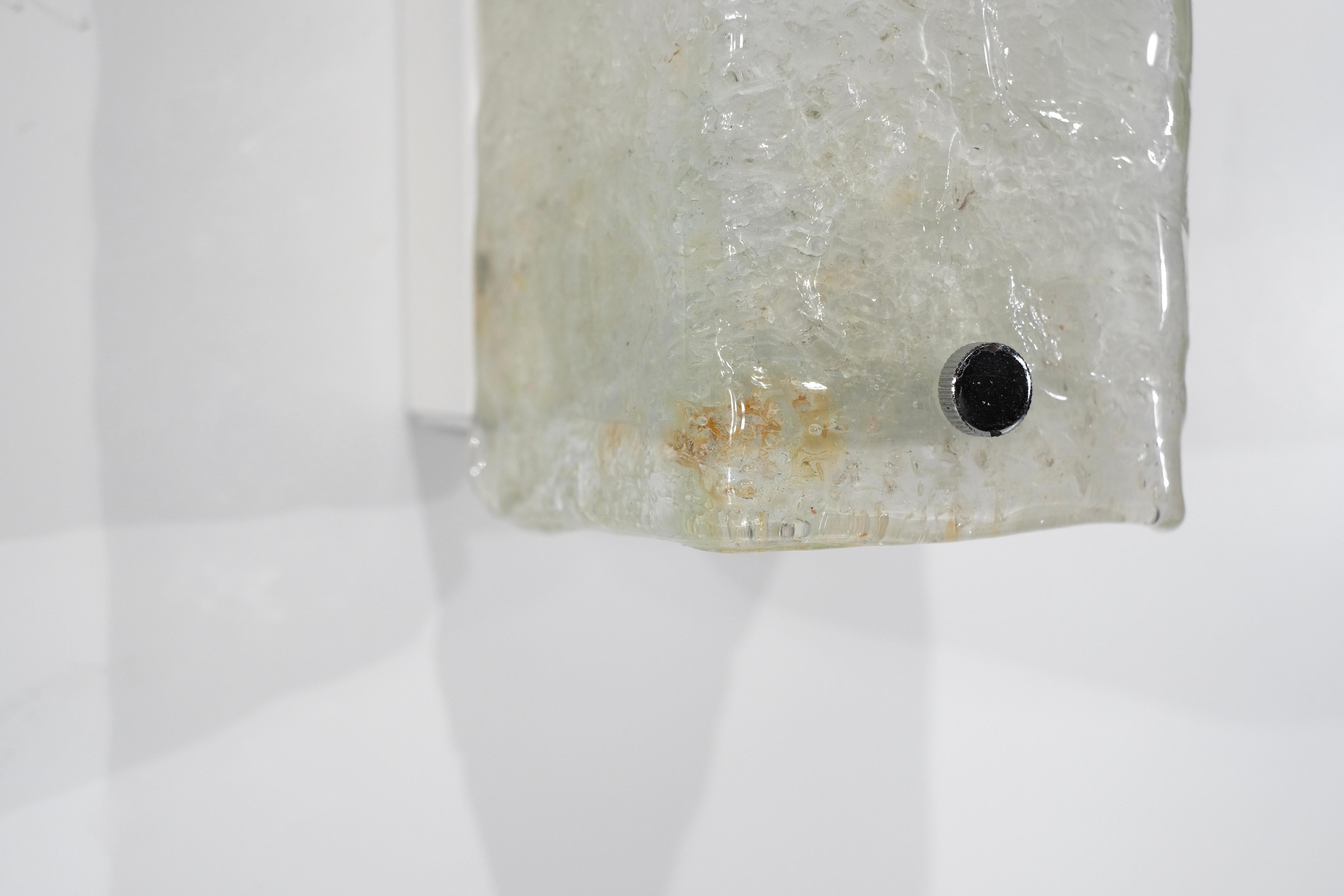 Großes Paar Wandleuchten aus Murano-Glas, Italien 1970er Jahre. im Angebot 7