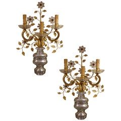 Large Pair of Wall Sconces, circa 1970