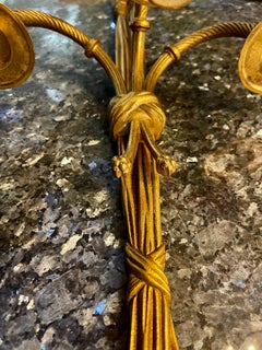 Large Pair of Bronze Wall Lamp French Louis XVI Style 20th Century