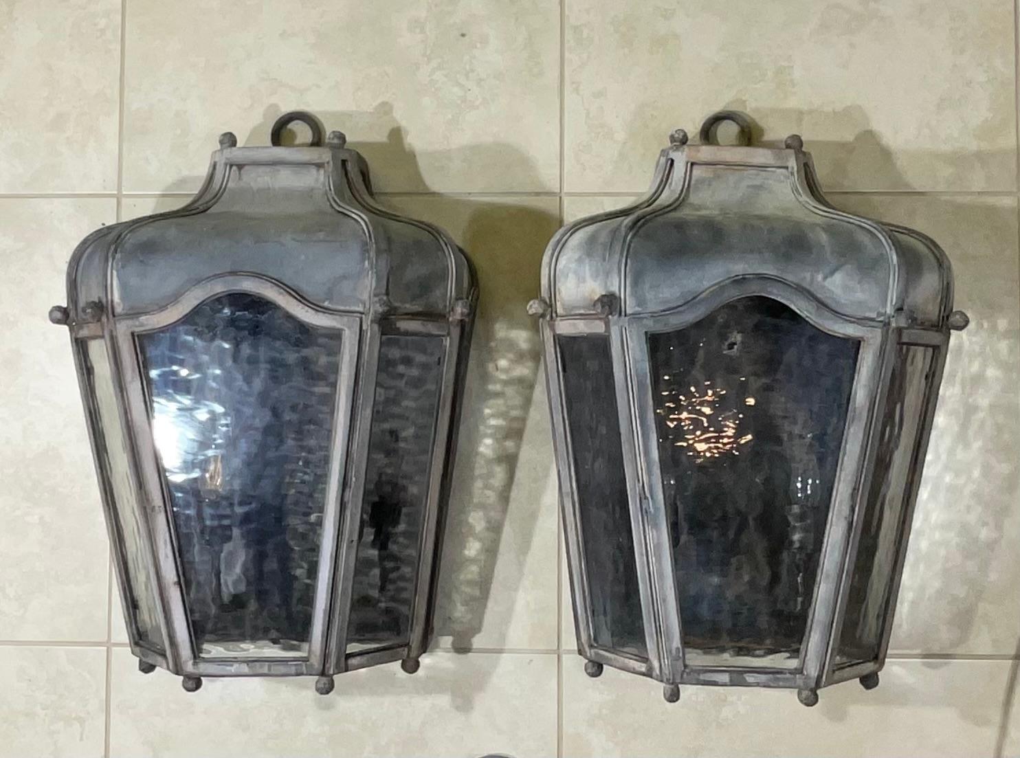 Large Pair Of Wall Sconces / Wall Lantern  8