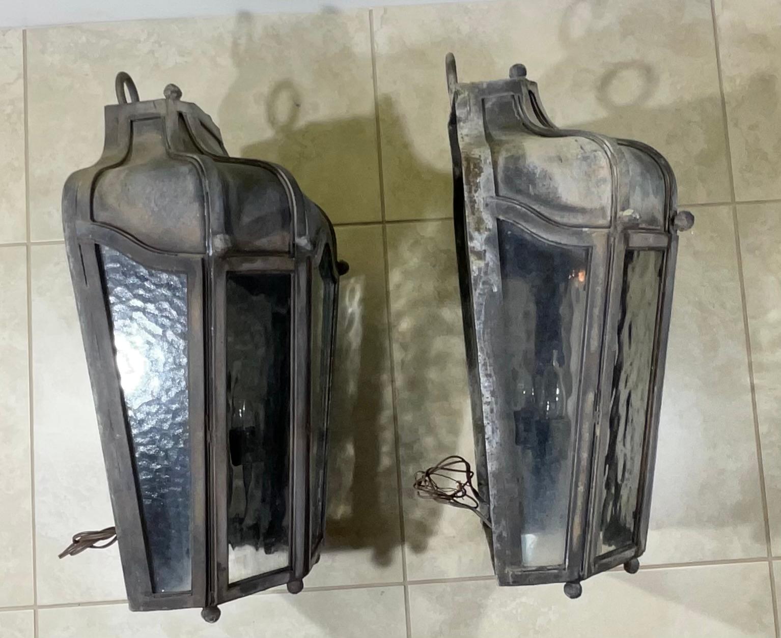 Large Pair Of Wall Sconces / Wall Lantern  1
