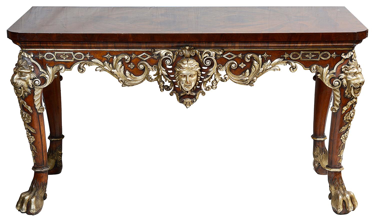 English Large Pair of William Kent Style Console Tables For Sale