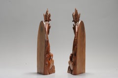 Large Pair of Wooden Indonesian Carved Bookstand Top Quality Carving