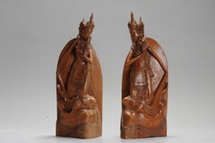 Large Pair of Wooden Indonesian Carved Bookstand Top Quality CArving