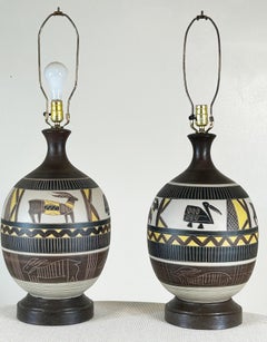 Large pair South West Table Lamps