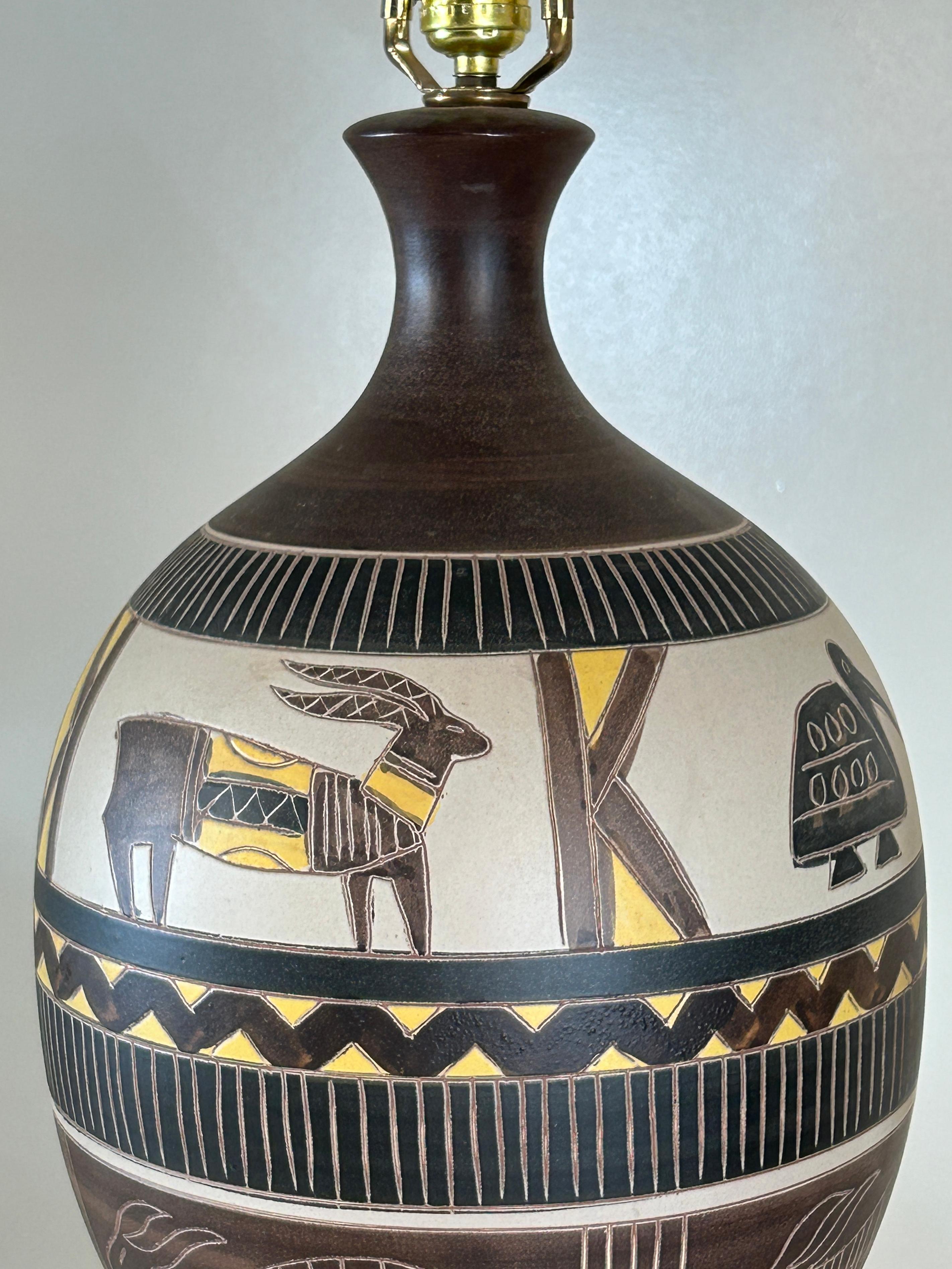 American Large pair South West Table Lamps For Sale