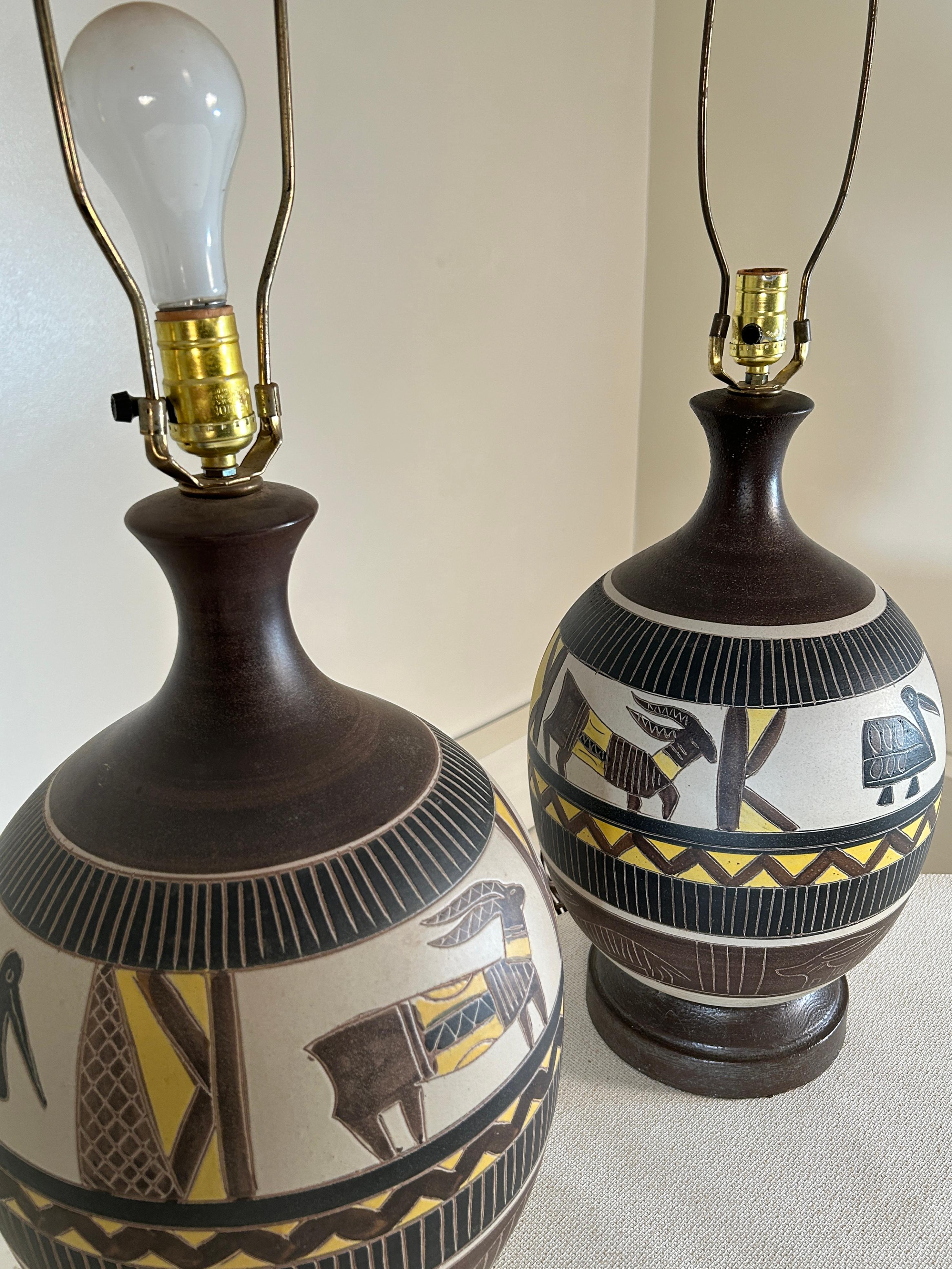 Large pair South West Table Lamps In Good Condition For Sale In South Charleston, WV