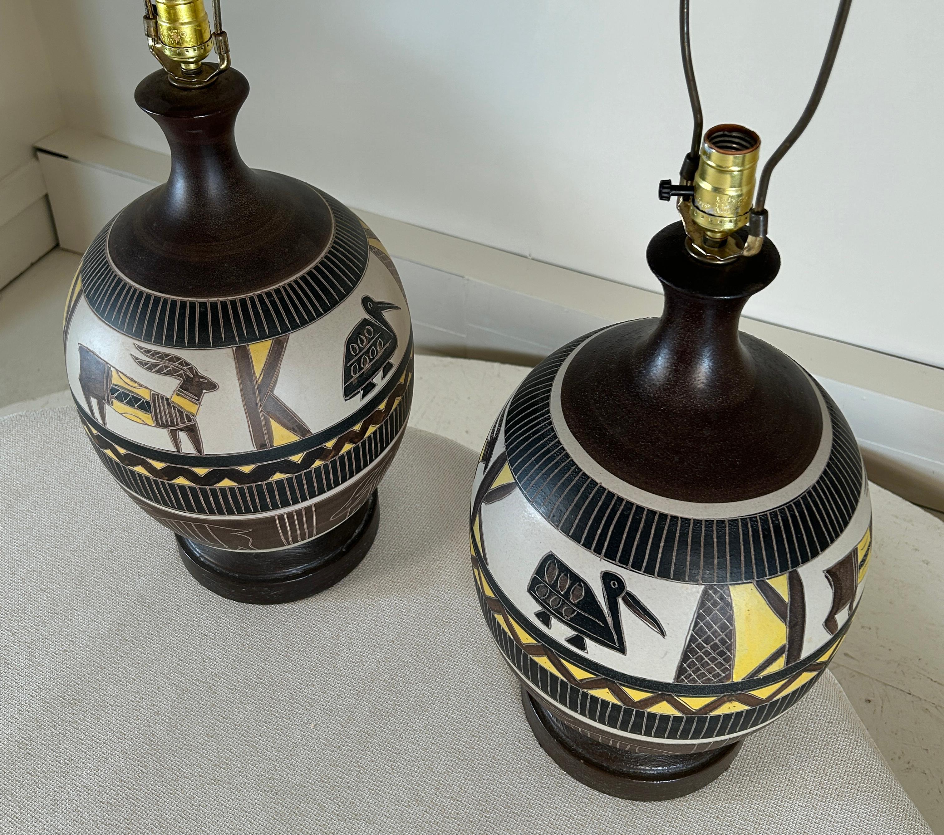 Large pair South West Table Lamps For Sale 1