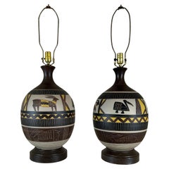 Large pair South West Table Lamps