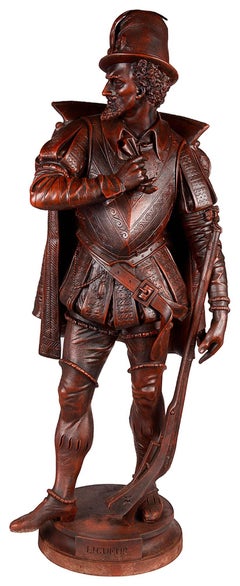 Large Pair of Spelter French Soldiers