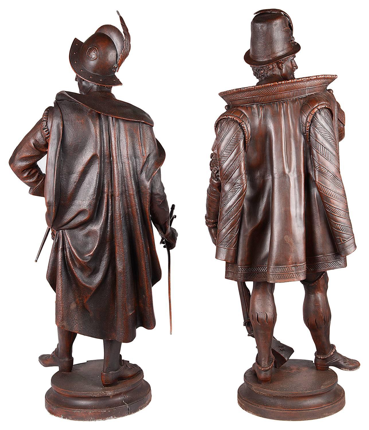 Large Pair of Spelter French Soldiers For Sale 2