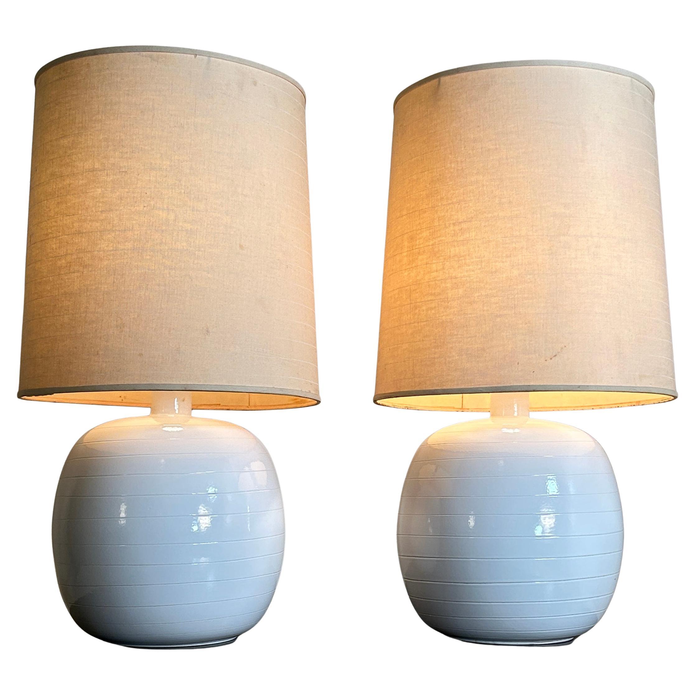 Large Pair Table Lamps Ceramic