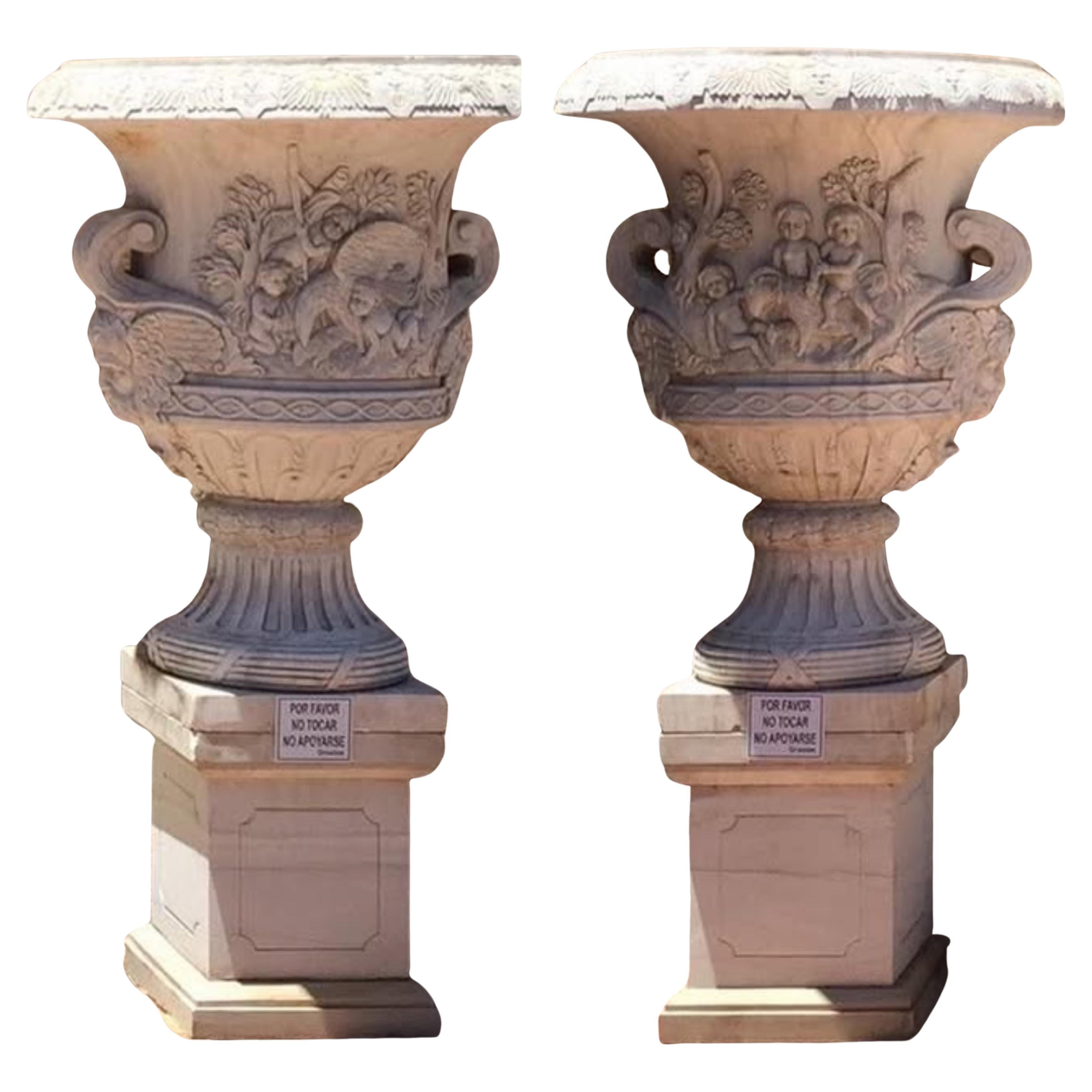 Large Pair Urns on Pedestals