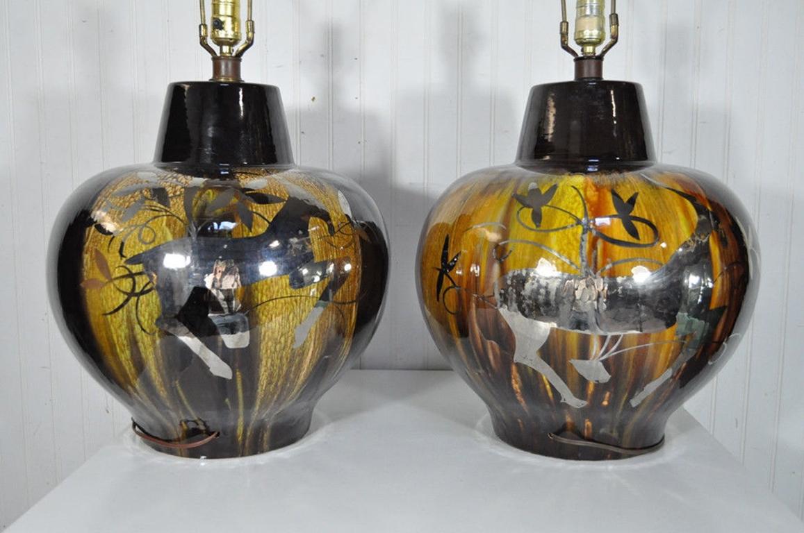 large pottery lamps