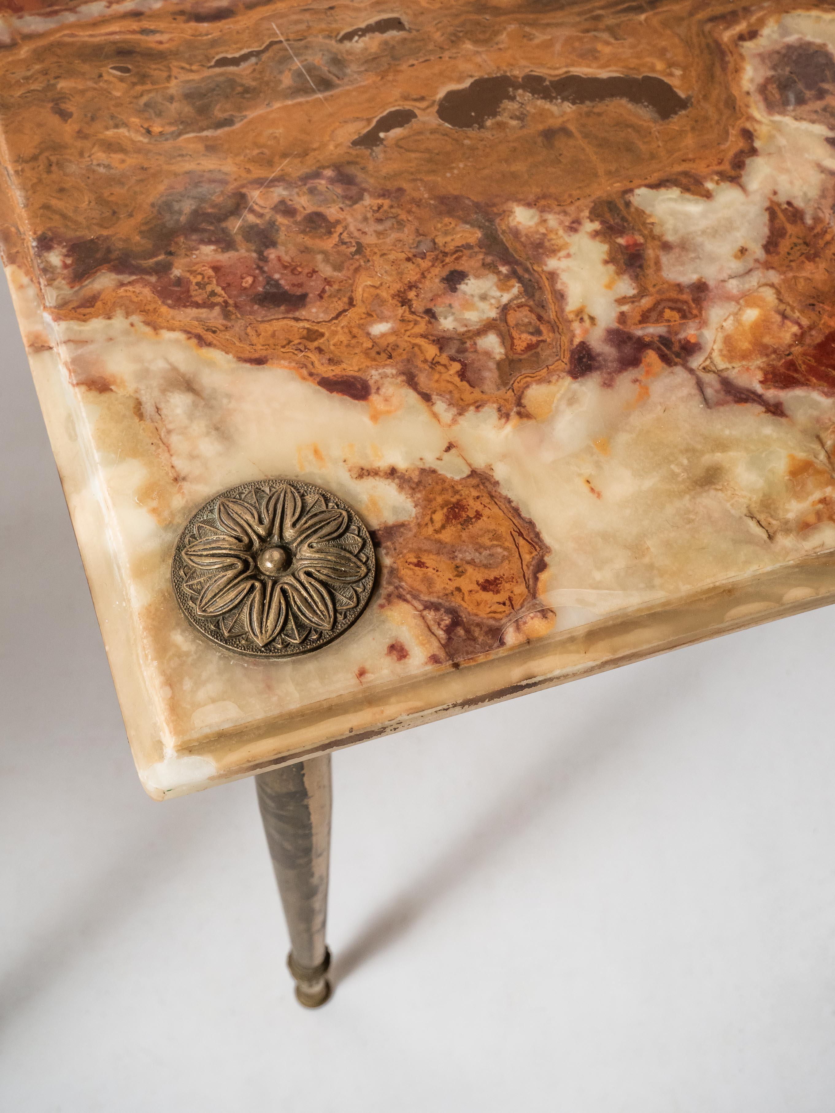 Large paired side tables with onyx For Sale 4