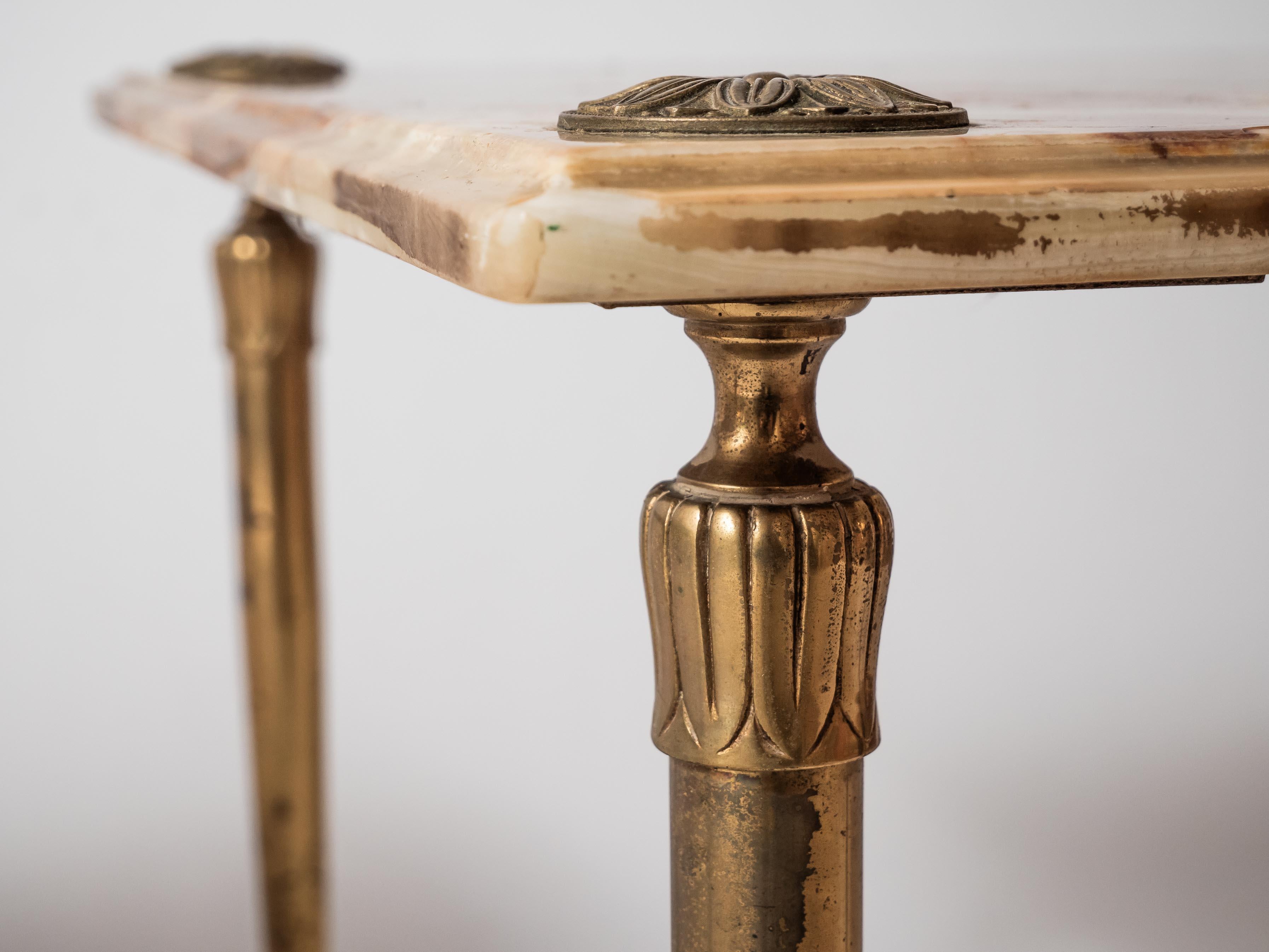 Large paired side tables with onyx For Sale 6