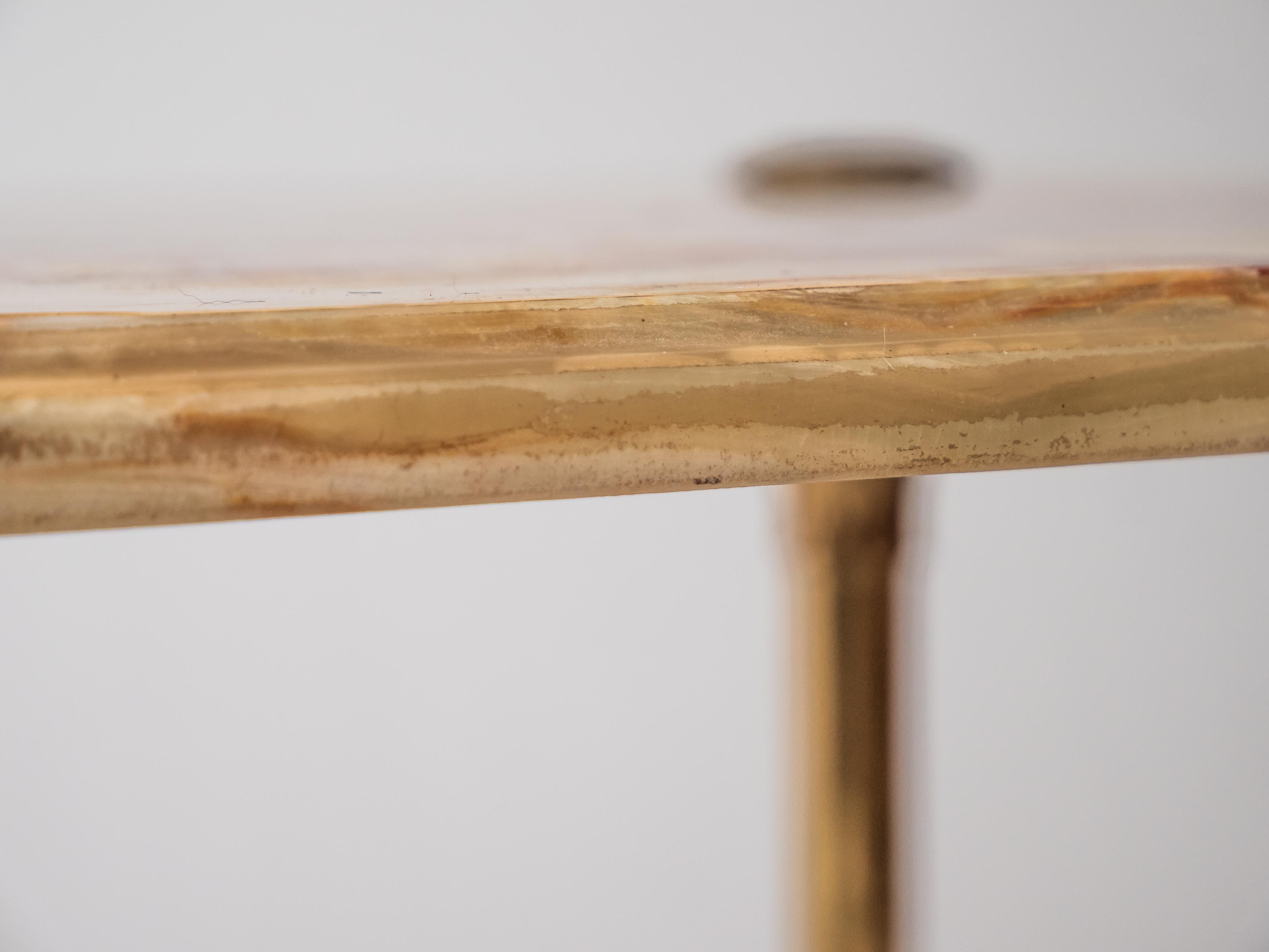 Large paired side tables with onyx For Sale 7