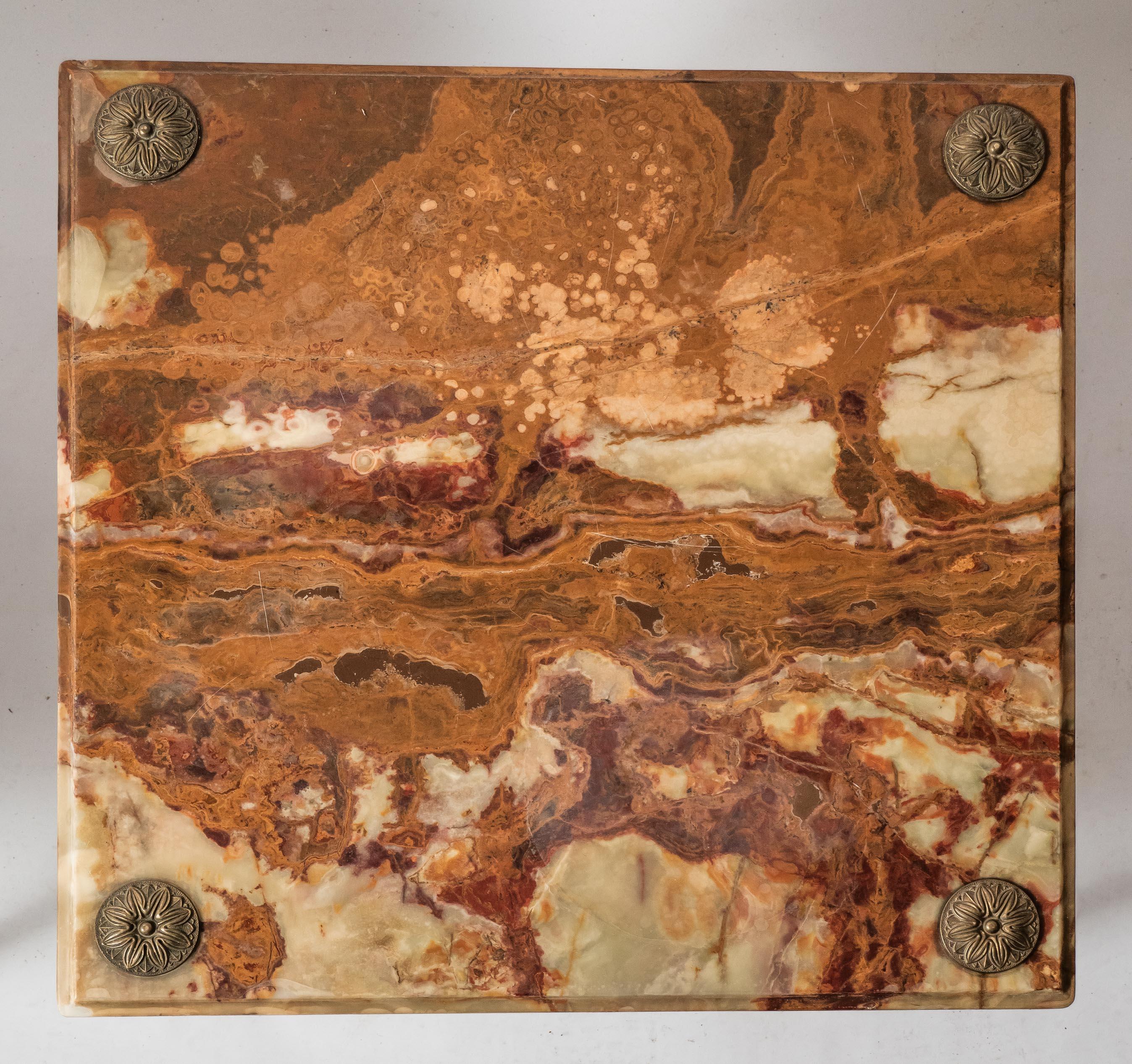 Large paired side tables with onyx For Sale 10