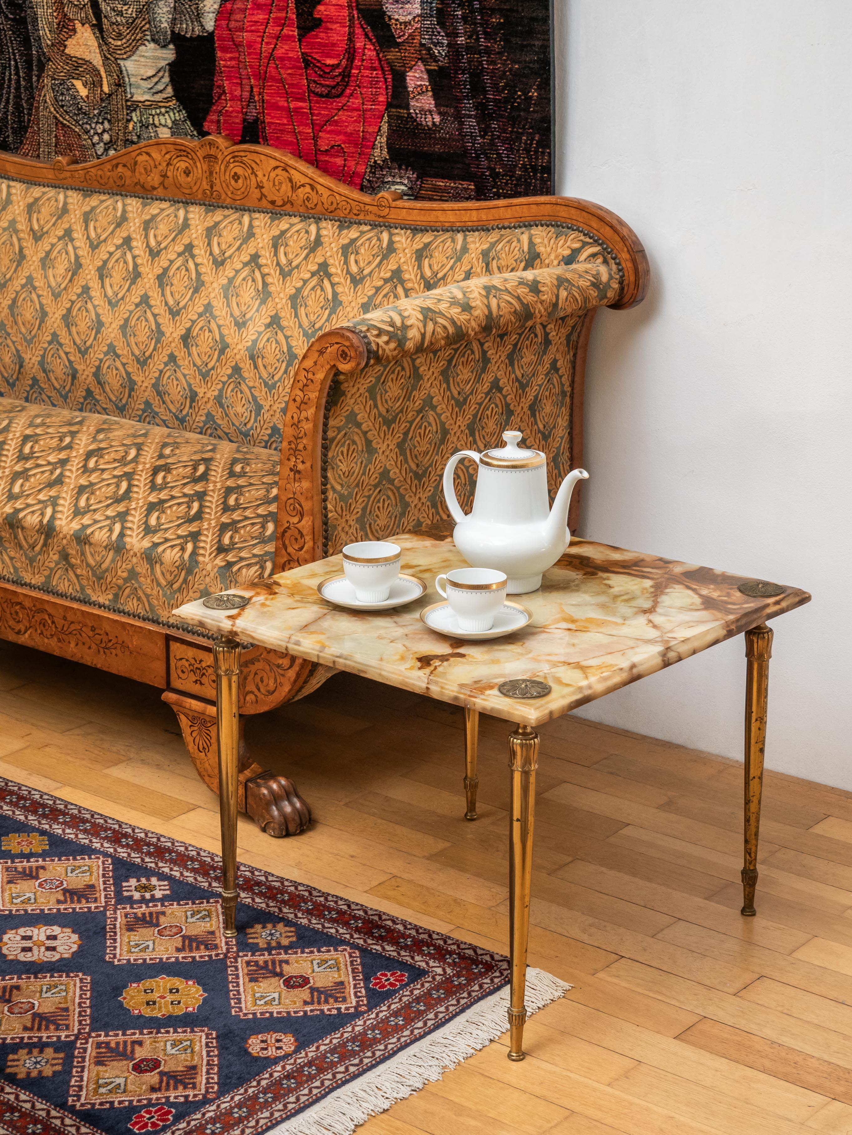 Large paired side tables with onyx For Sale 11