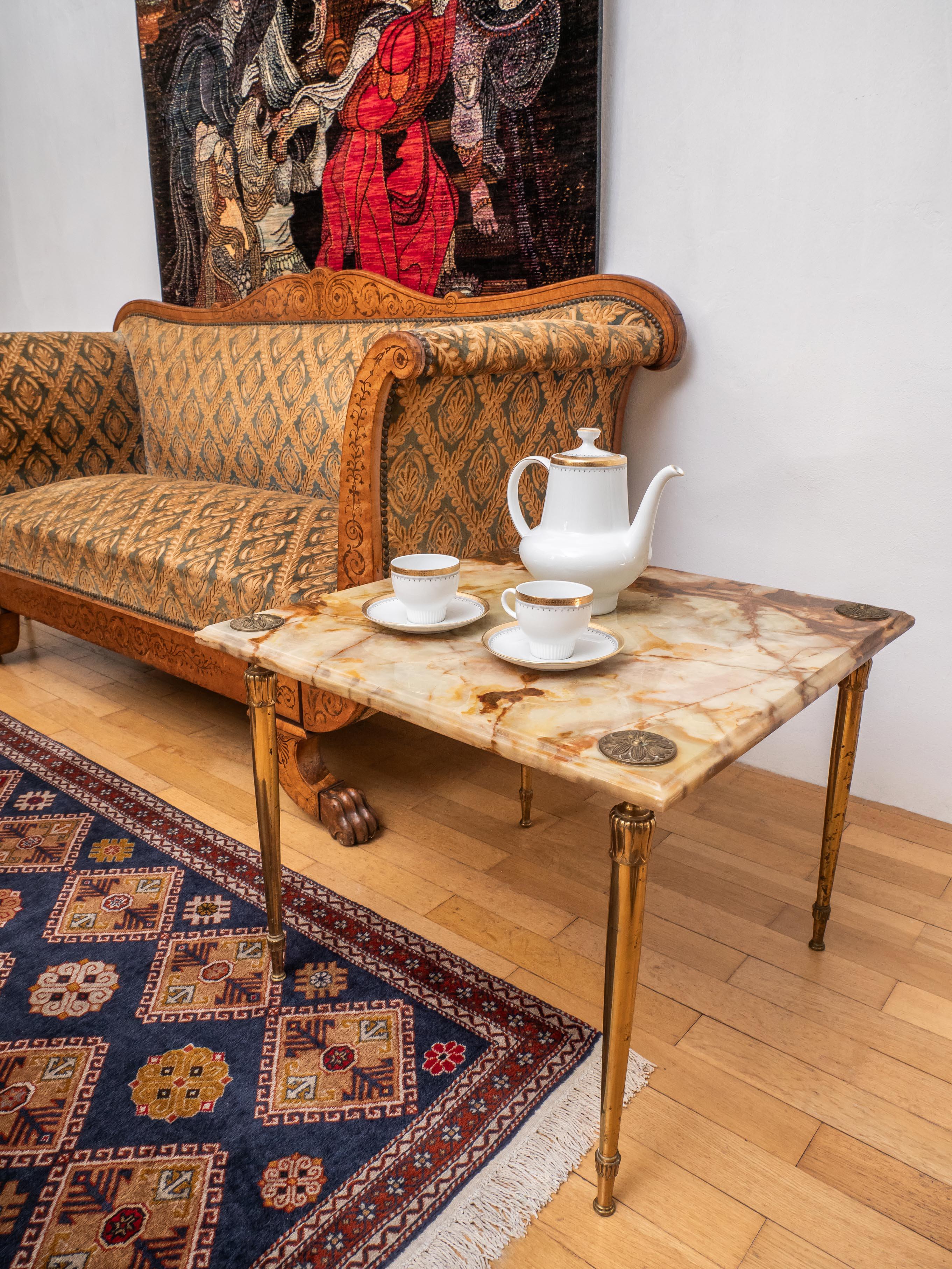 Large paired side tables with onyx For Sale 12